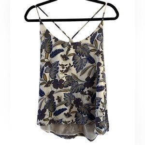 Loft Purple/Periwinkle Floral Tank Top Blouse